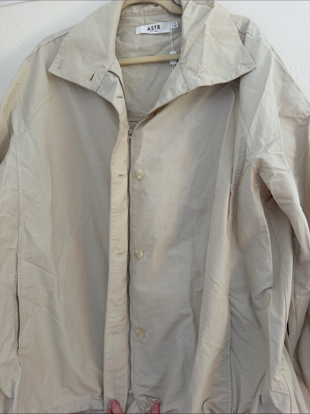 ASTR Neutral Beige Utility Jacket with Drawcord Hem - Picture 5 of 7